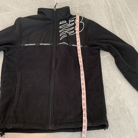 New Balance Men’s Zip Up Fleece  Black Jacket Size Small - Picture 6 of 6